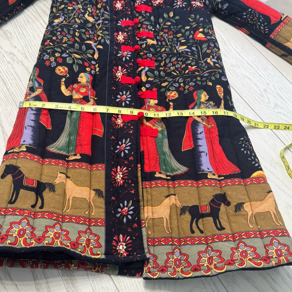 🌸 Asian Inspired quilted Chinese Padded Jacket Size M, China Coat - Picture 11 of 14